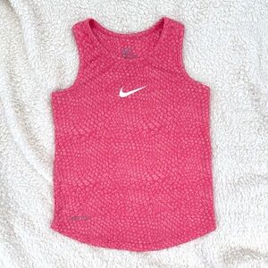 Nike Dri-FITRacerback Tank Top Pink Snake Skin Patterned Swoosh Kids 5-6 M Sport